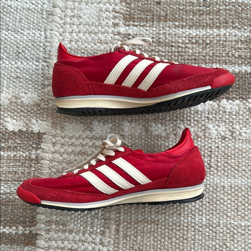 Red and White Adidas Sneakers
